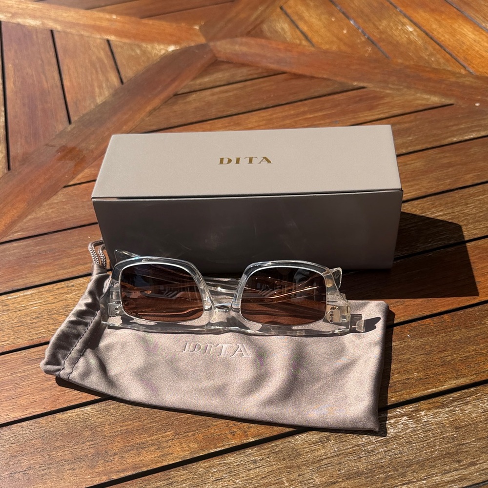 DITA Clear and Brown Sunglasses